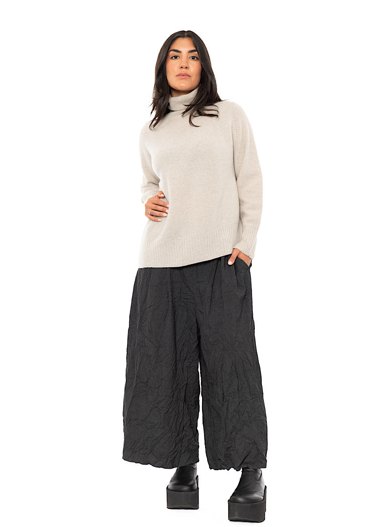 CRINKLE WIDE-LEG TROUSER