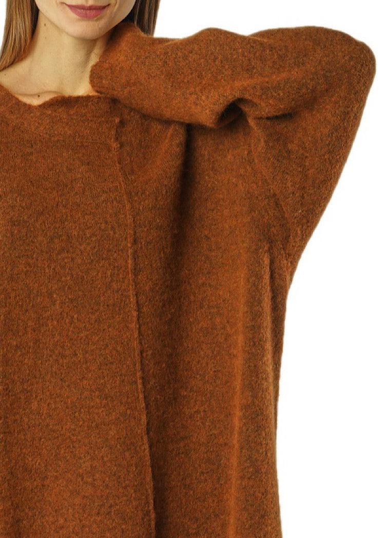 BRUSHED MÉLANGE KNITTED TUNIC *FOREST MELANGE* (Shown in BRONZE MELANGE)