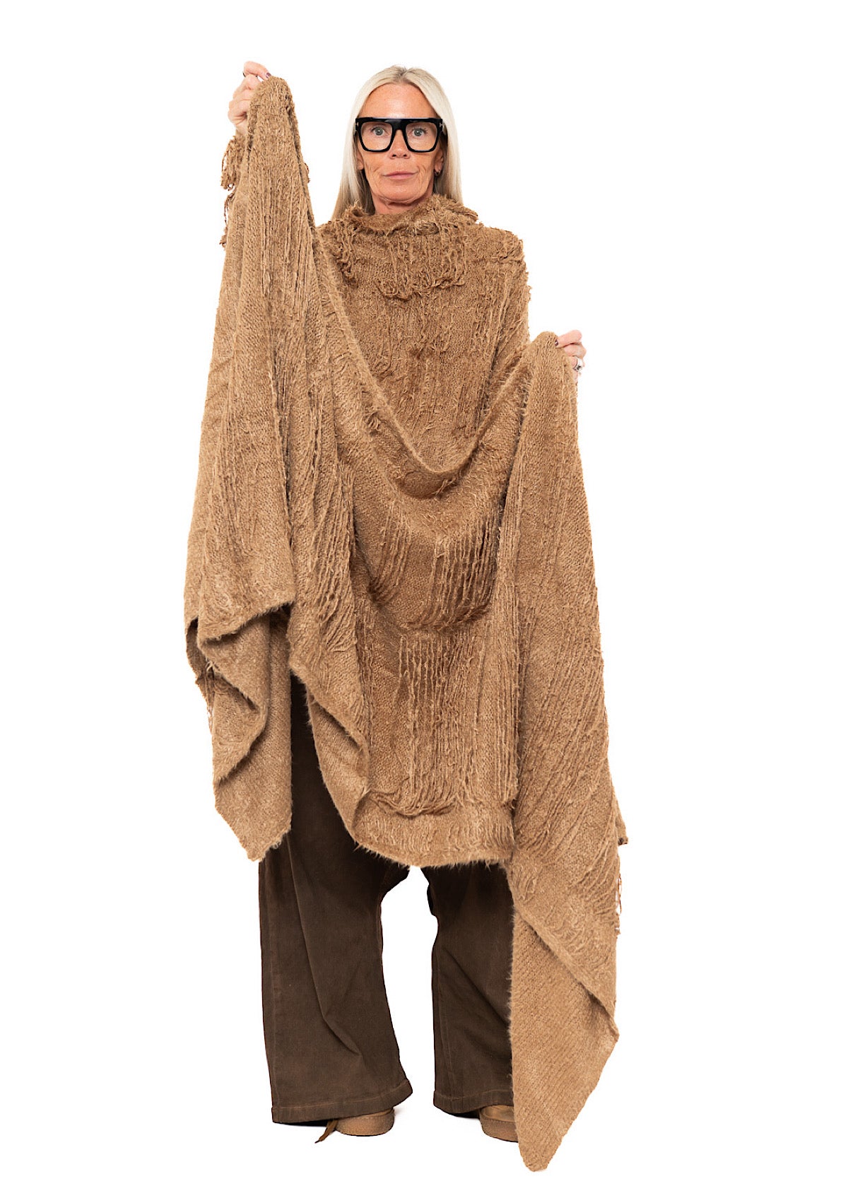 LADDERED SILK KNIT SCARF