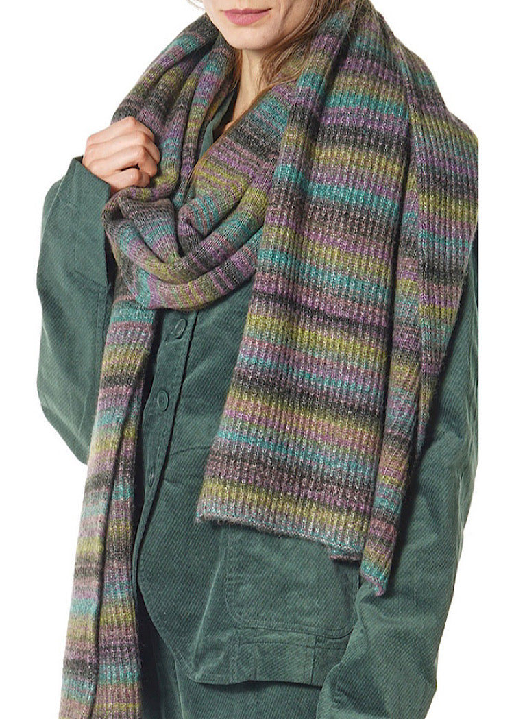 MULTICOLOUR STRIPE KNITTED SCARF