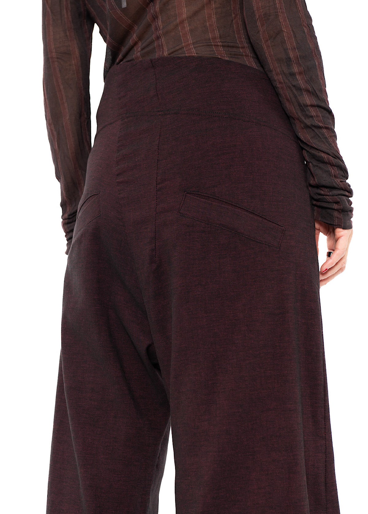 STRETCH FLARED WIDE-LEG TROUSER