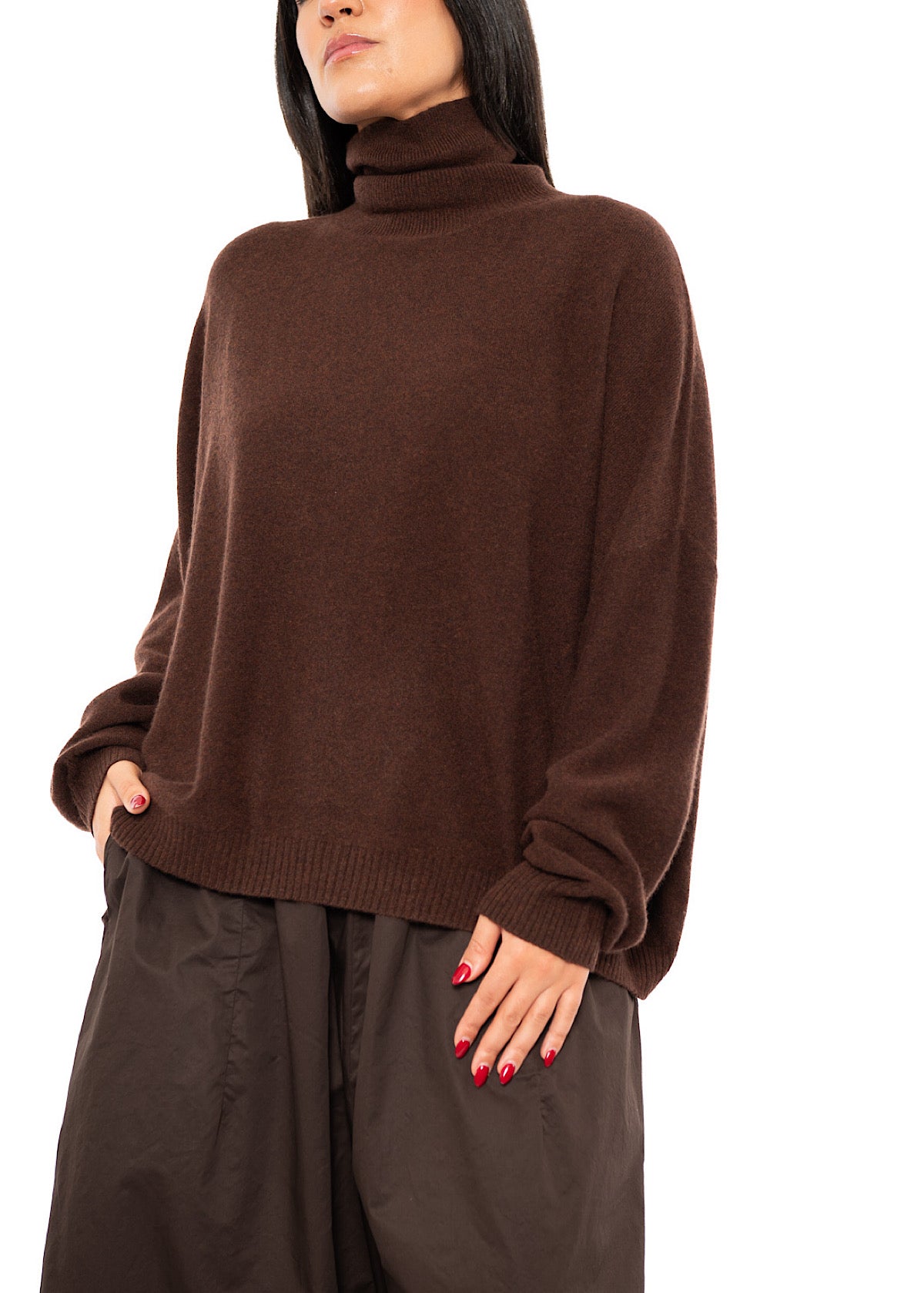 ROLL NECK CASHMERE PULLOVER