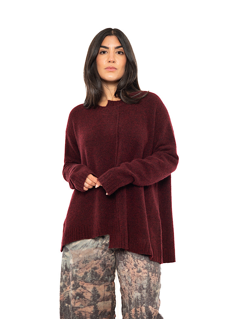 BRUSHED MÉLANGE KNITTED PULLOVER
