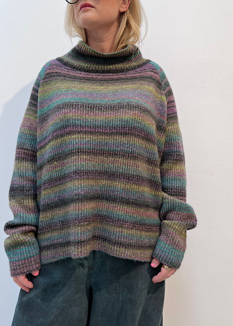 MULTICOLOUR STRIPE KNITTED PULLOVER