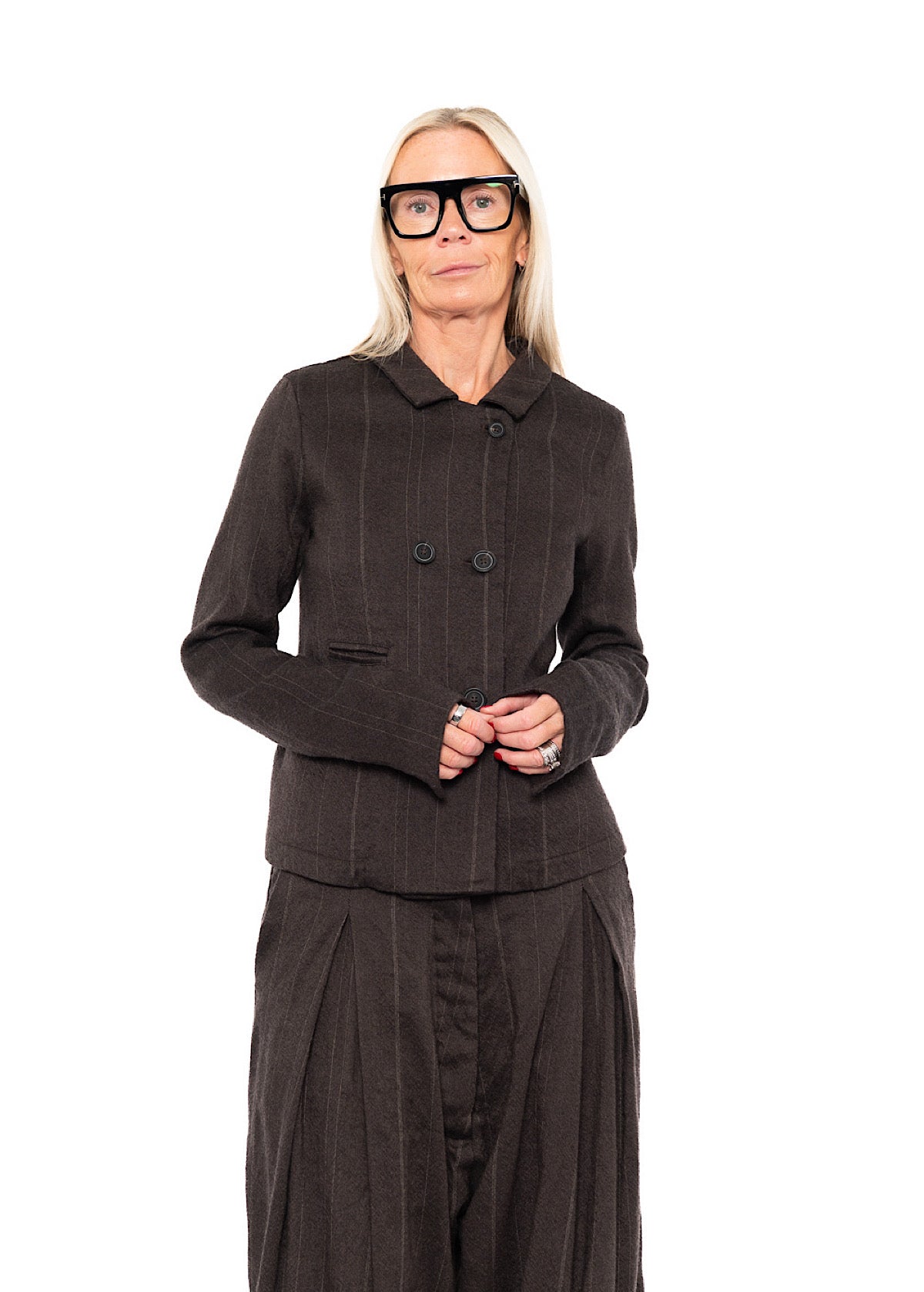 PINSTRIPE WOOL TAILORED JACKET