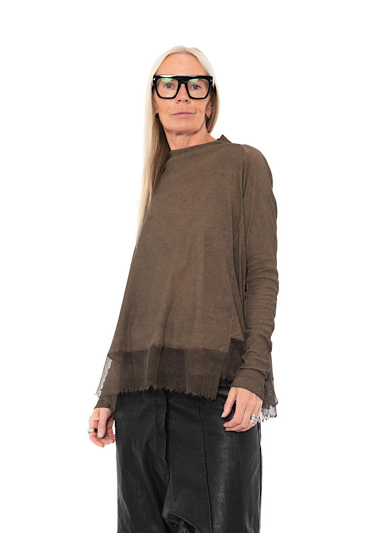 RELAXED NETTED HEM T-SHIRT