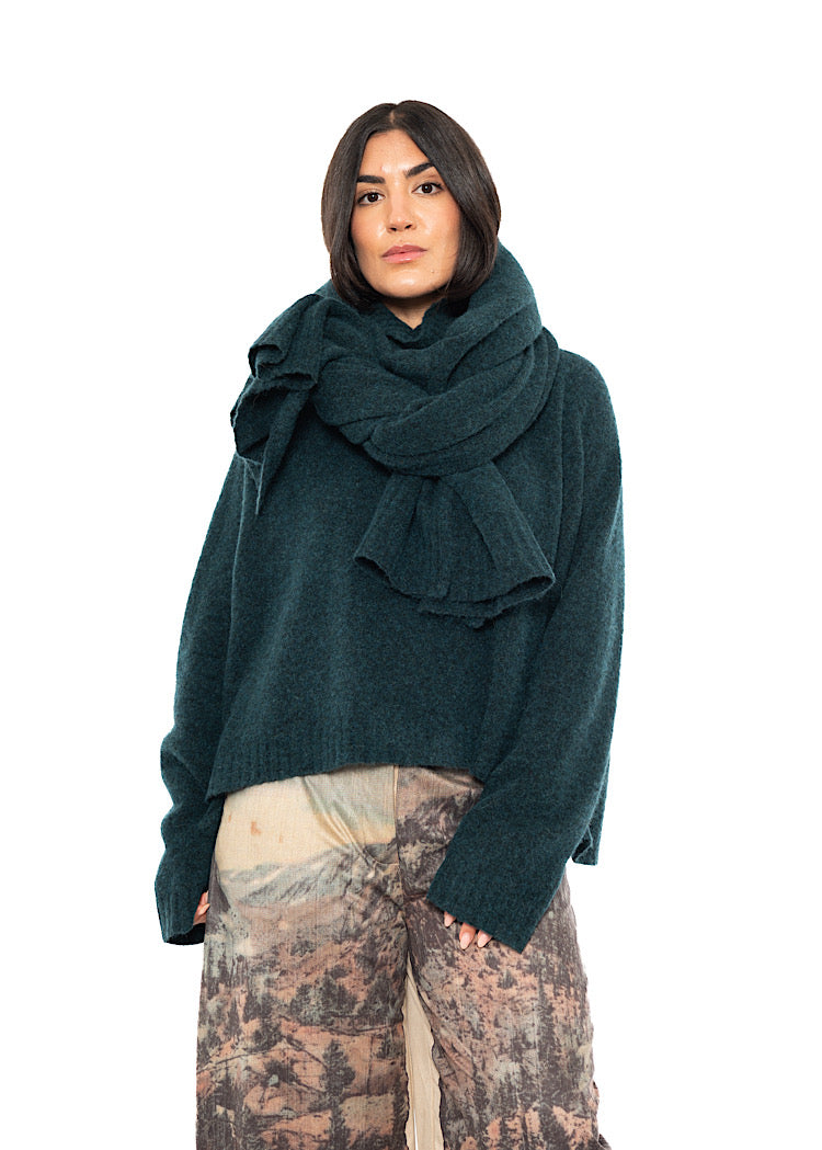 BRUSHED MÉLANGE KNITTED SCARF
