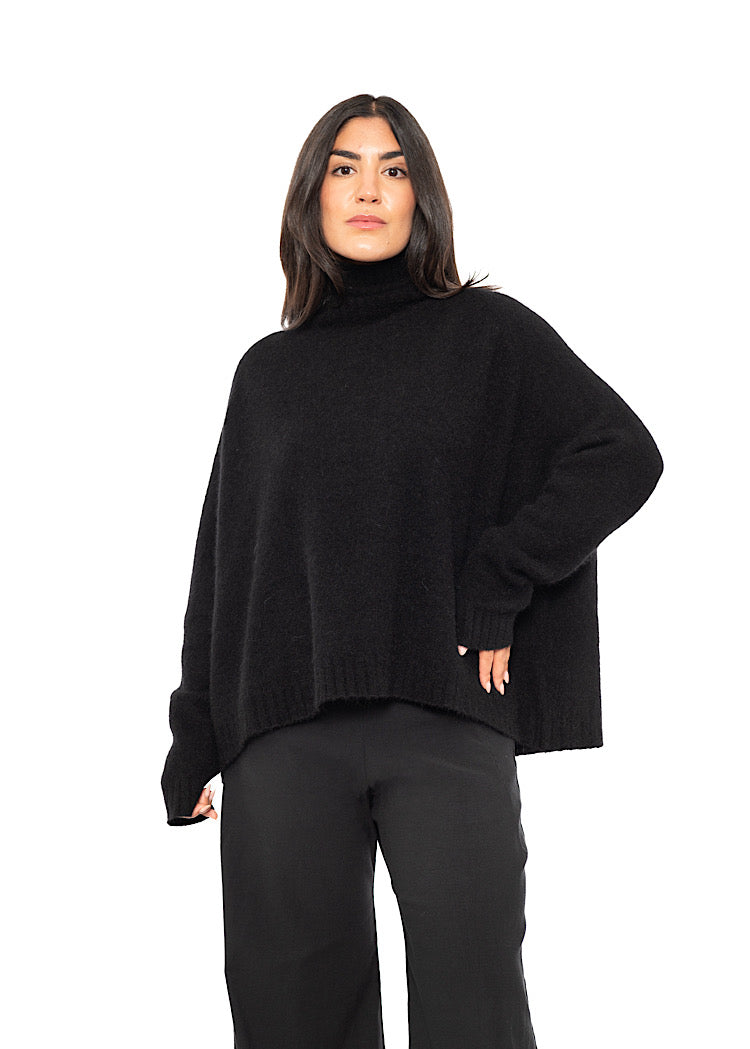 BRUSHED MÉLANGE KNITTED PULLOVER