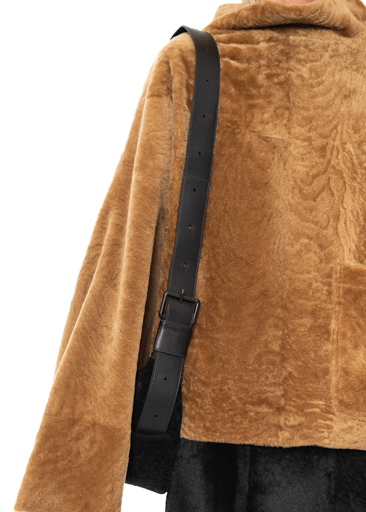 CROSSBODY FUR-FINISHED LEATHER BAG