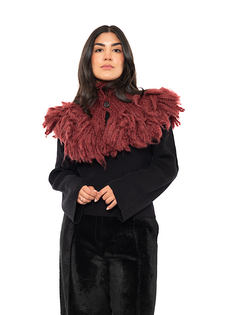 WOOL SILK CASHMERE KNIT COLLAR