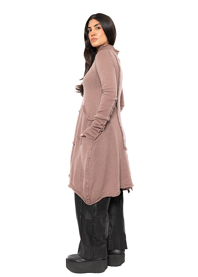 ASYMMETRIC WOOL KNITTED TUNIC