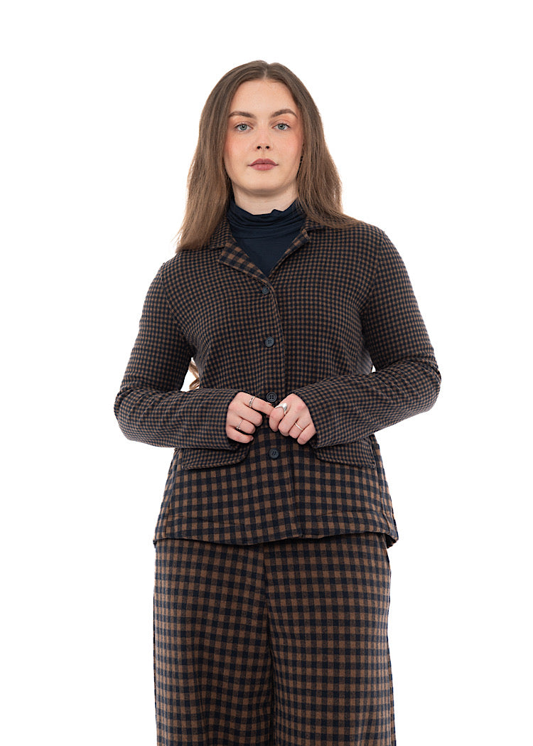 MIXED-CHECK TAILORED YASMIN JACKET