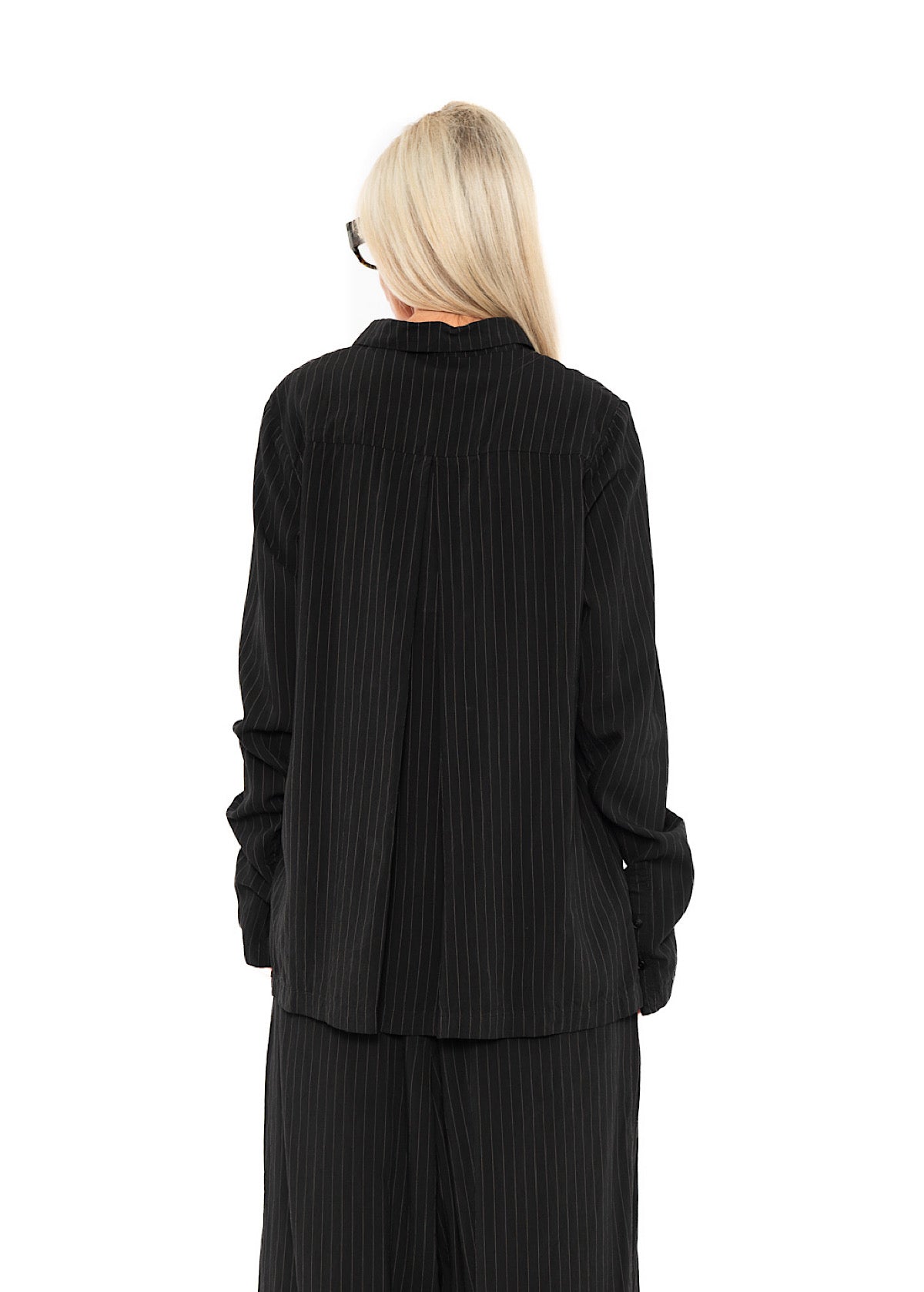 PINSTRIPE VISCOSE-SILK SHIRT