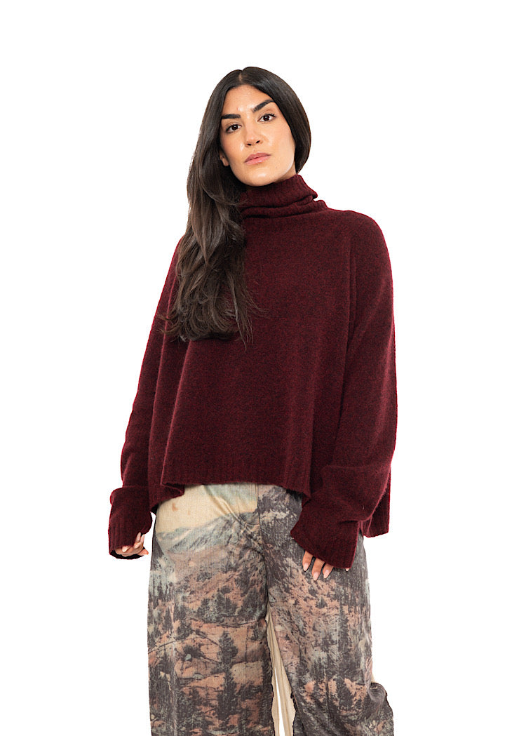 BRUSHED MÉLANGE KNITTED PULLOVER