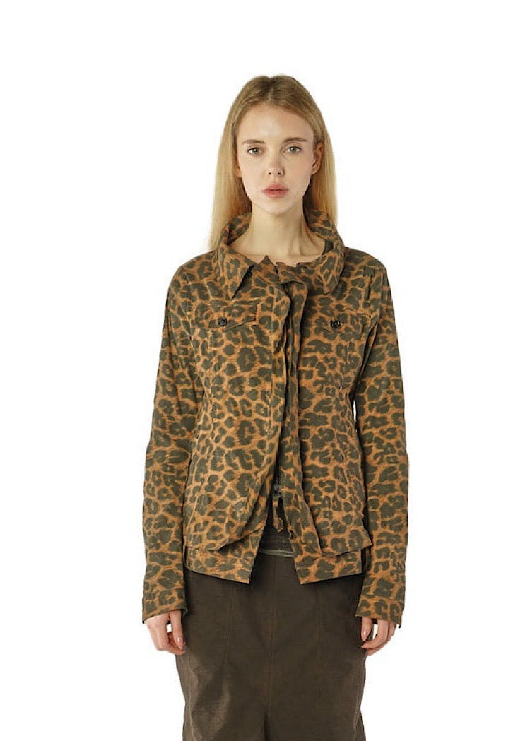LEOPARD PRINT STRETCH JACKET