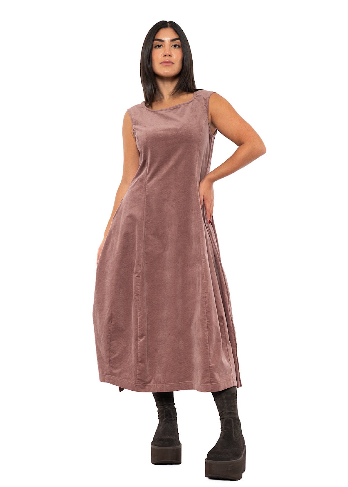 STRETCH-VELVET BALLOON DRESS