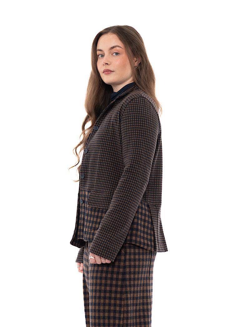 MIXED-CHECK TAILORED YASMIN JACKET