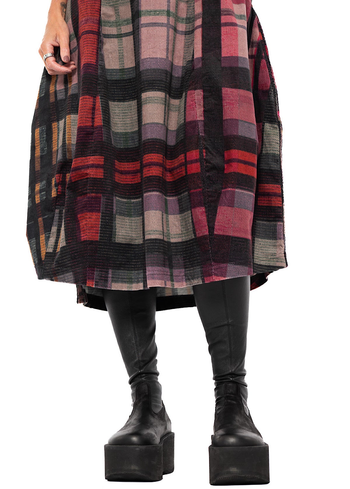 HERITAGE CHECK BALLOON DRESS