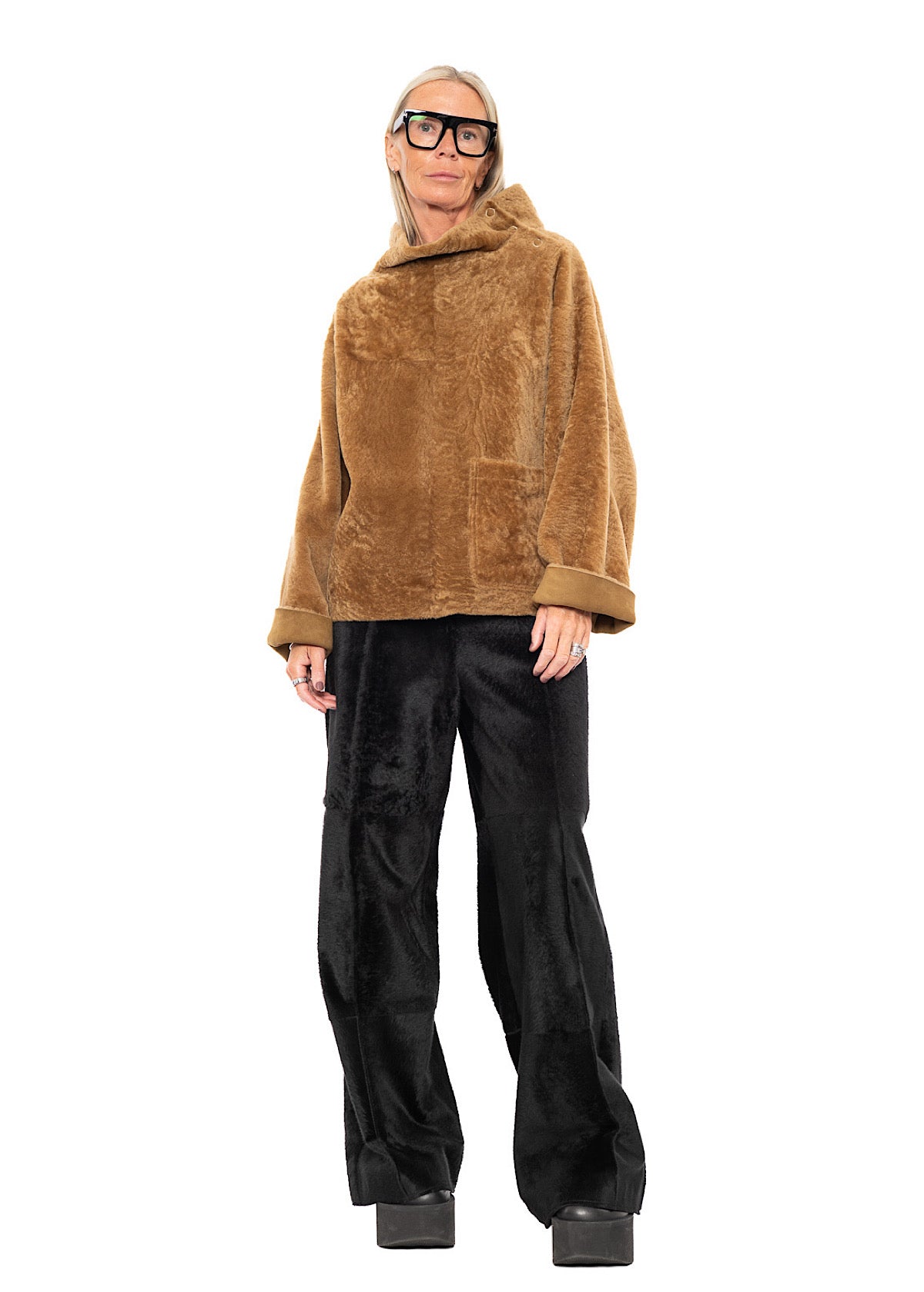 FUR-FINISHED PULLOVER