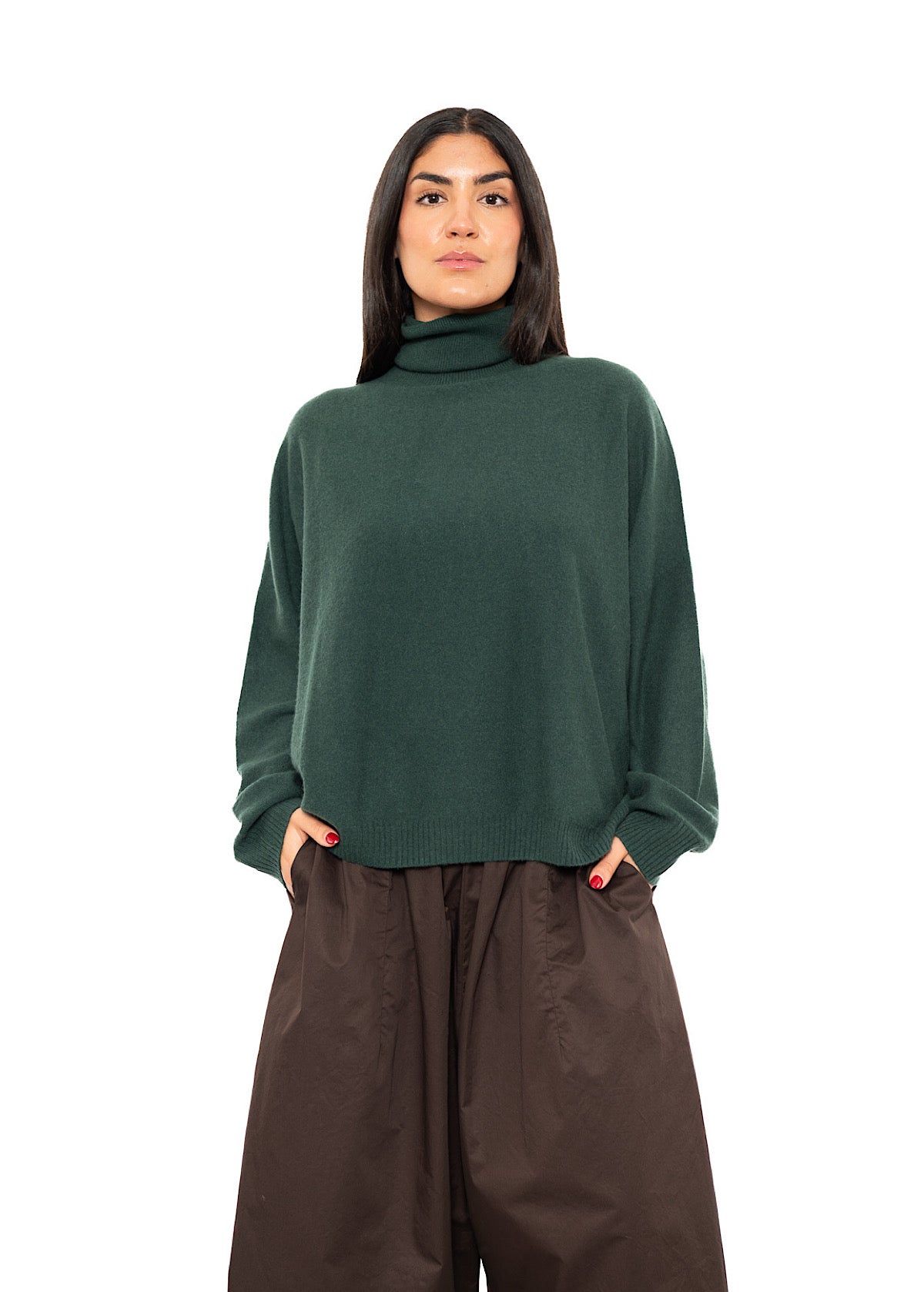 ROLL NECK CASHMERE PULLOVER