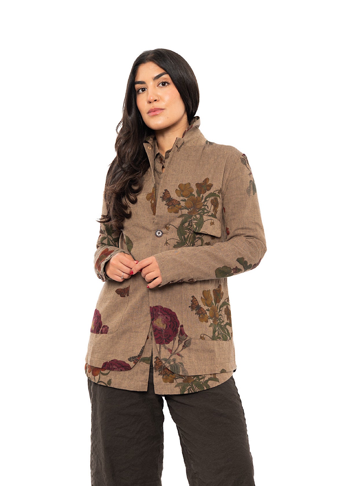 BOTANICAL PRINT TAILORED JACKET