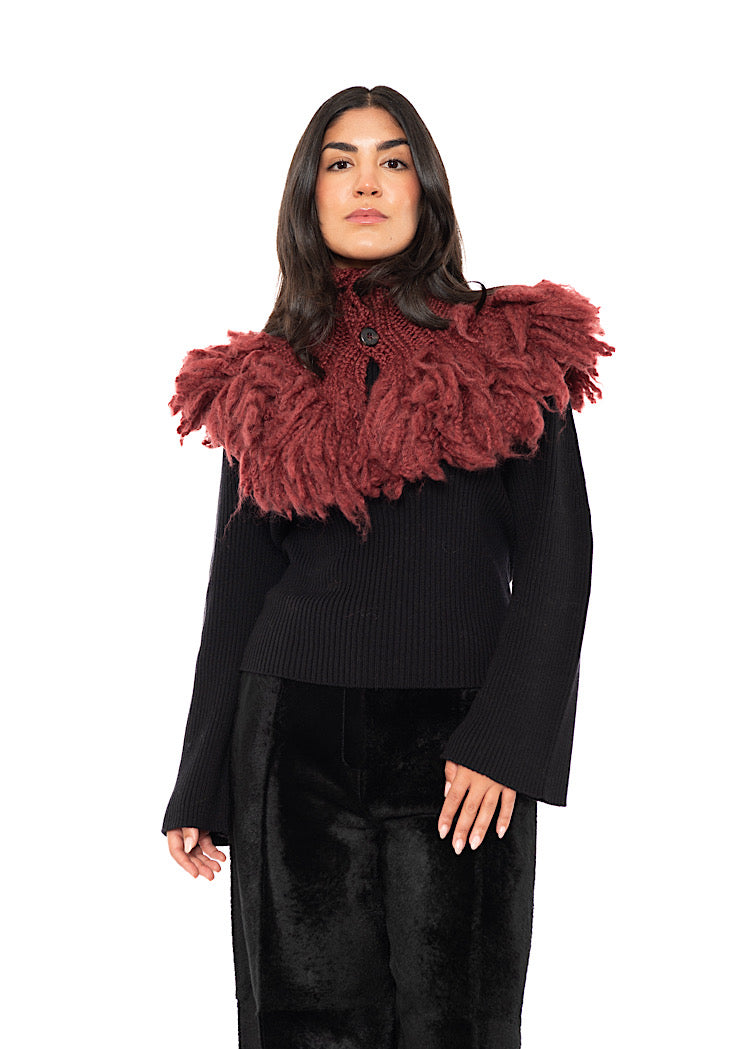 WOOL SILK CASHMERE KNIT COLLAR