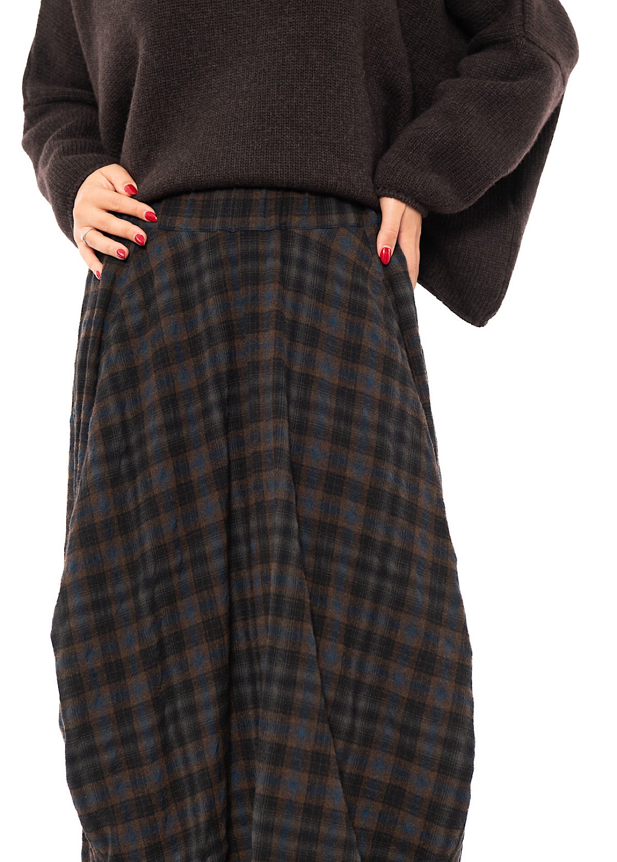 CHECKERED WOOL BLEND ISOTTA SKIRT