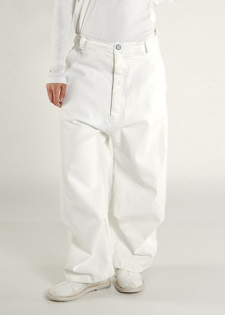 PRE-ORDER RUNDHOLZ MAINLINE TROUSER *PAPER CHALK* (Shown in INDIGO FADED)