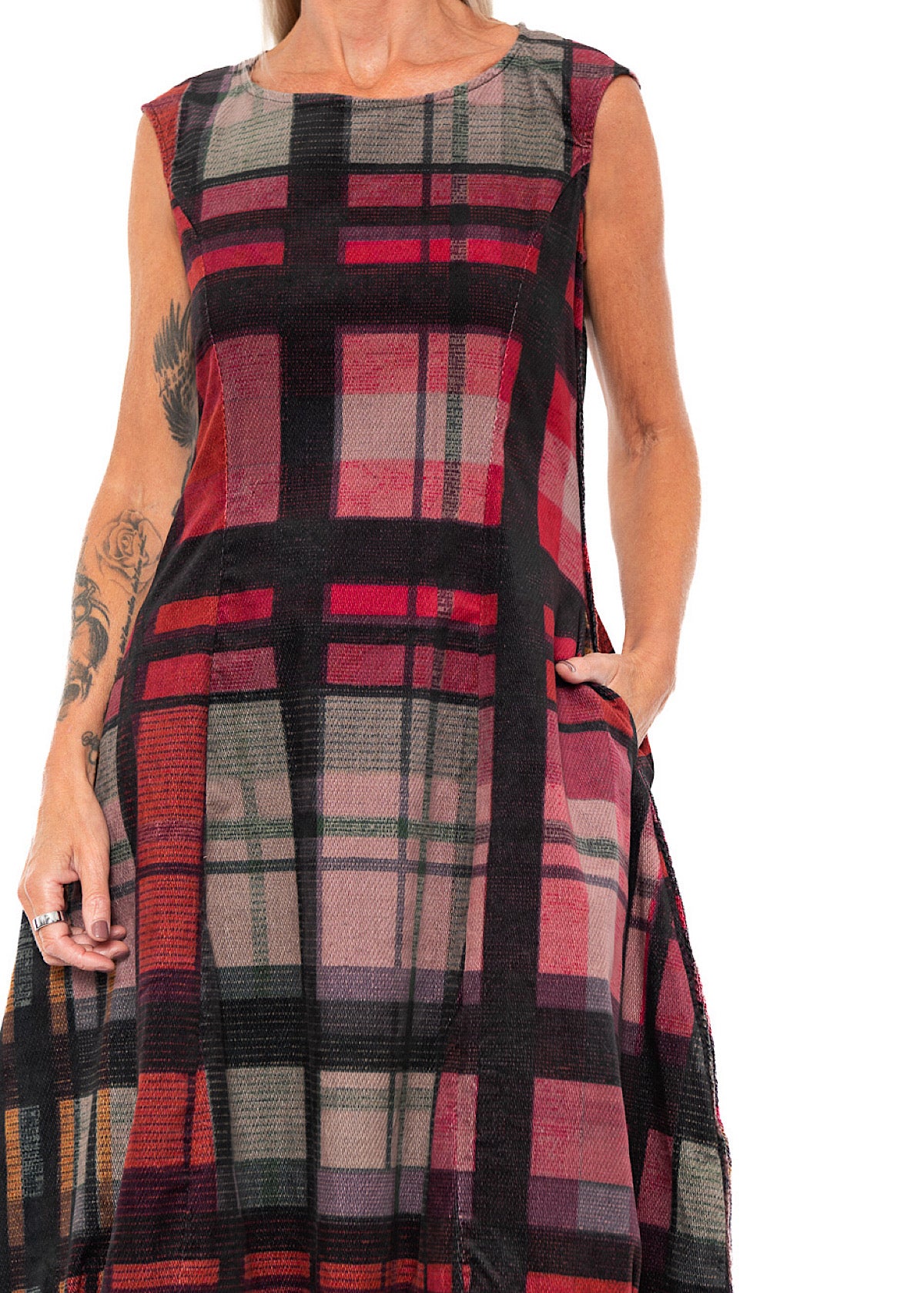 HERITAGE CHECK BALLOON DRESS