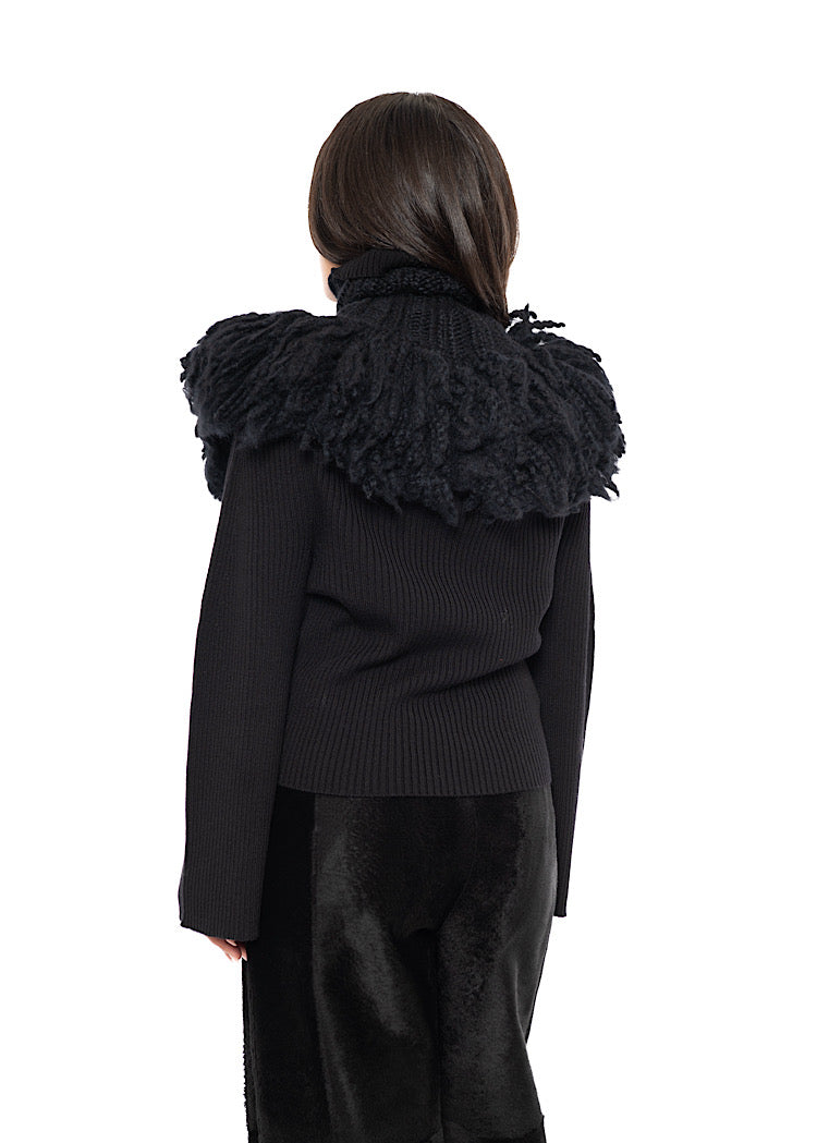 WOOL SILK CASHMERE KNIT COLLAR