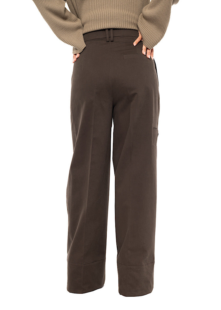 WIDE-LEG COTTON WOOL TROUSER
