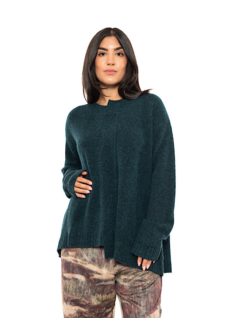BRUSHED MÉLANGE KNITTED PULLOVER