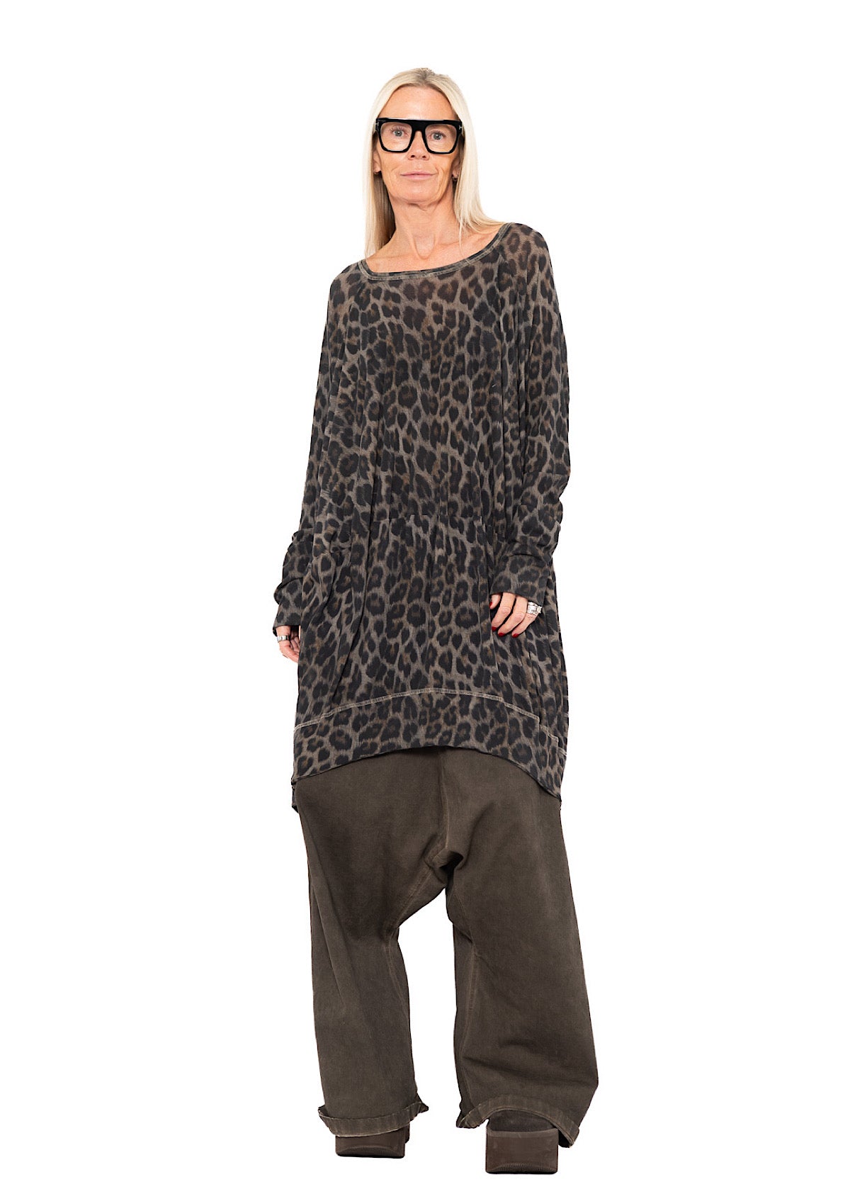 CL LEOPARD PRINT RIB TUNIC