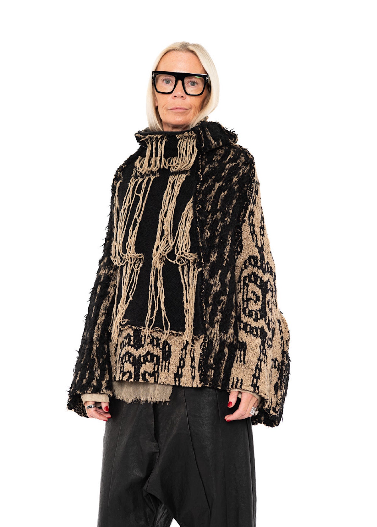 OVERSIZED TAPESTRY KNIT PULLOVER