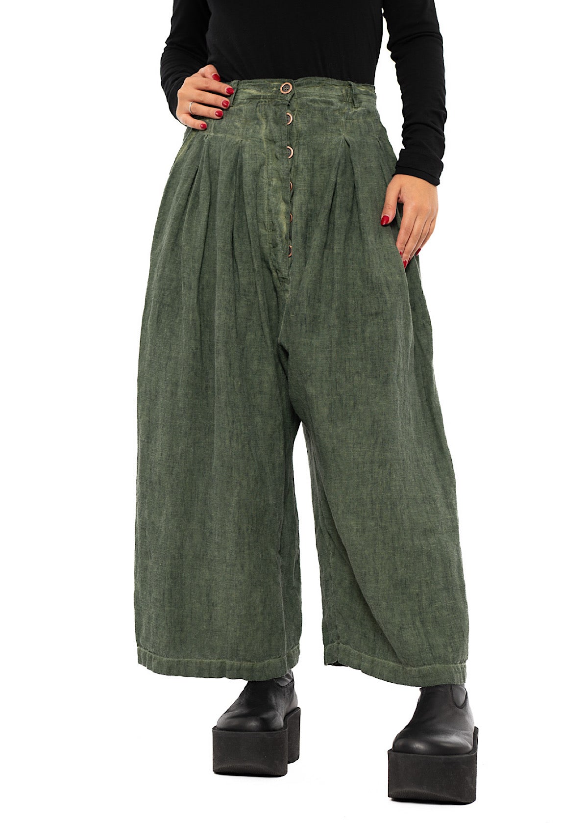 WINTER LINEN WIDE-LEG TROUSER