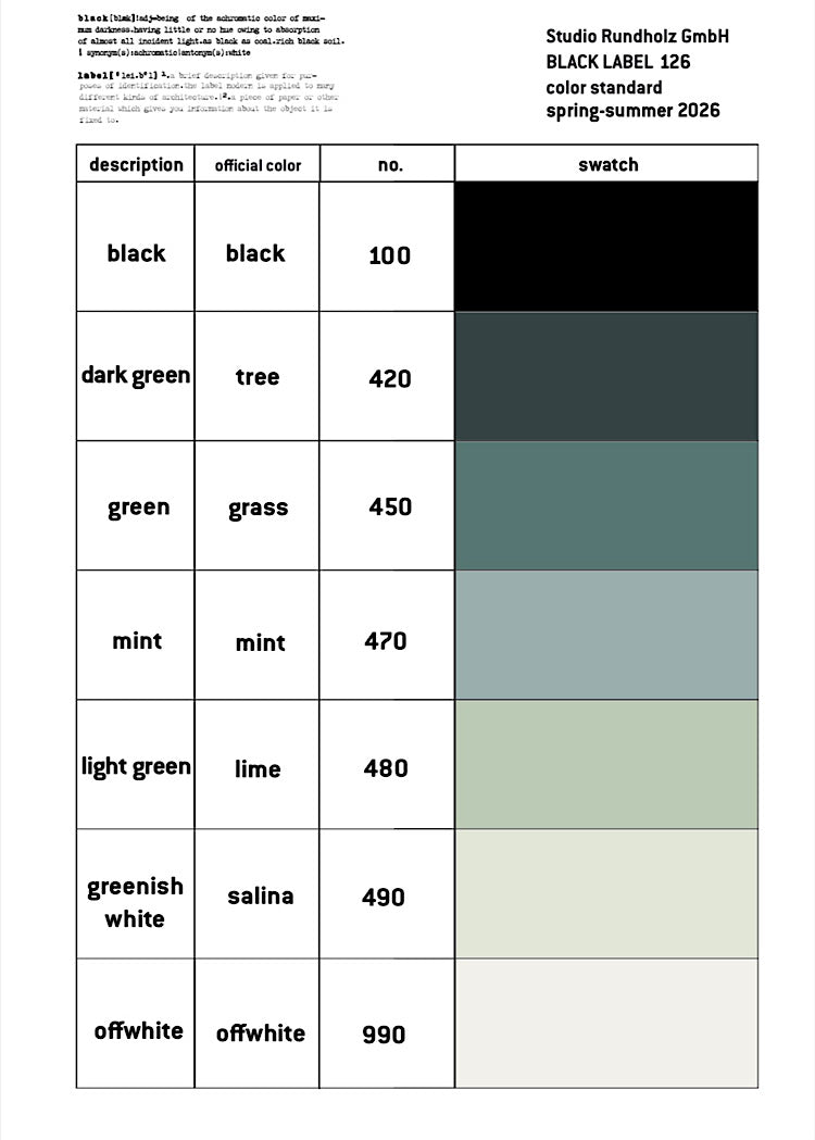 PRE-ORDER RUNDHOLZ BLACK LABEL COAT *GRASS* (Shown in TREE)