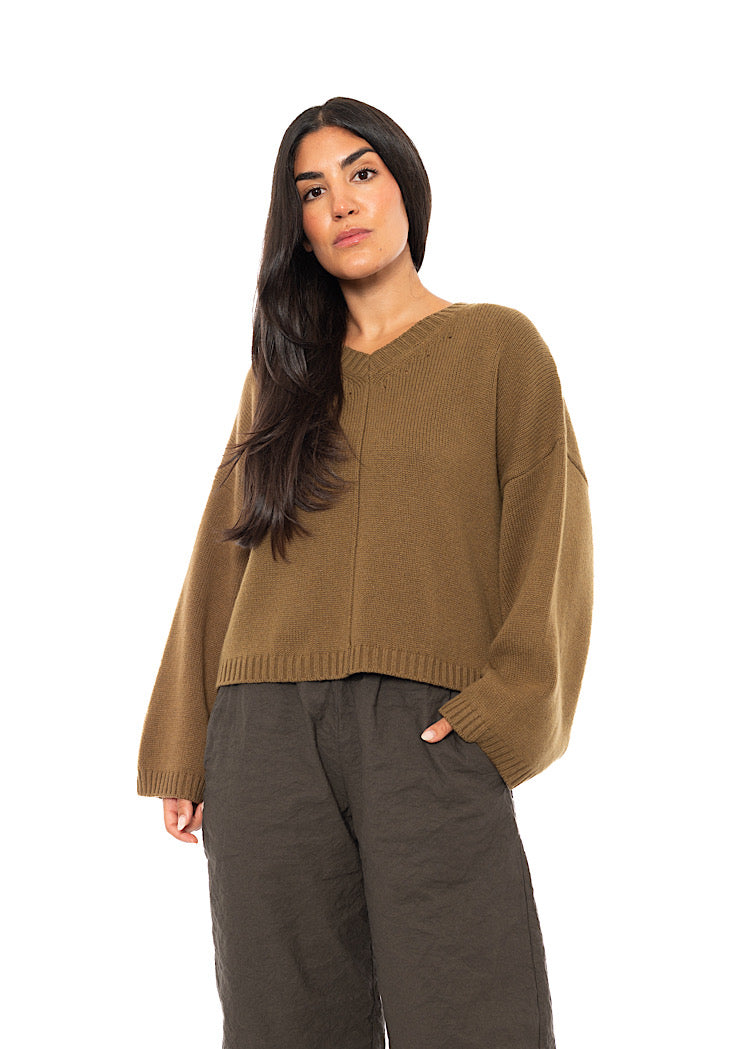 CROPPED CASHMERE-MIX KARLOTTA PULLOVER