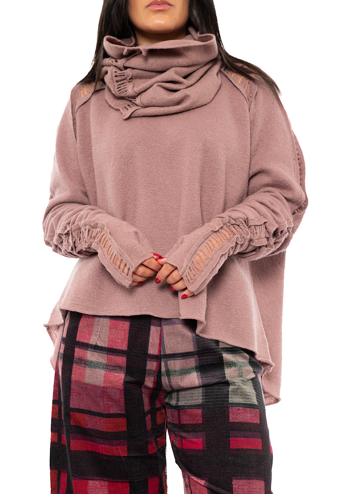 BOILED WOOL FINGERLESS CUFF