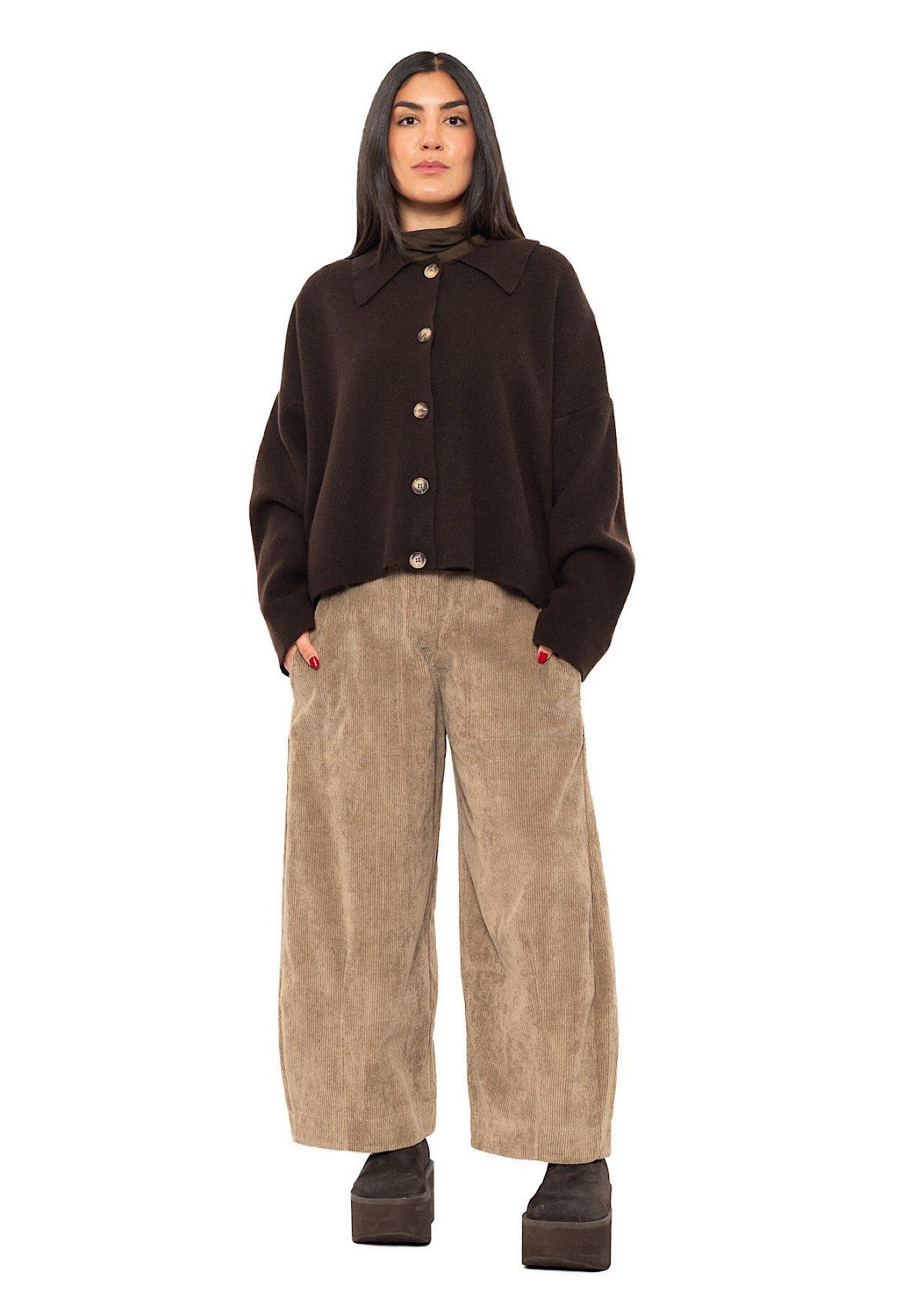 CORDUROY WIDE-LEG BALLOON TROUSER