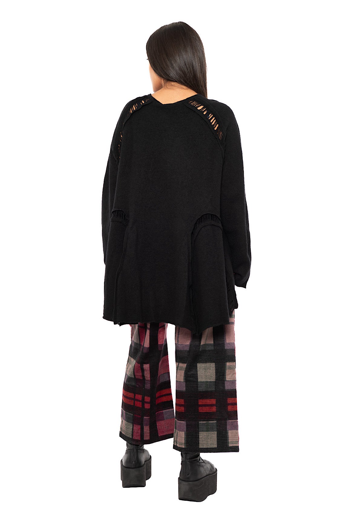 BOILED WOOL LADDER STITCH TUNIC