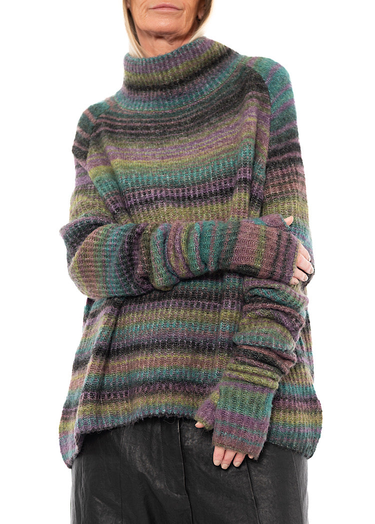 MULTICOLOUR STRIPE FINGERLESS CUFF