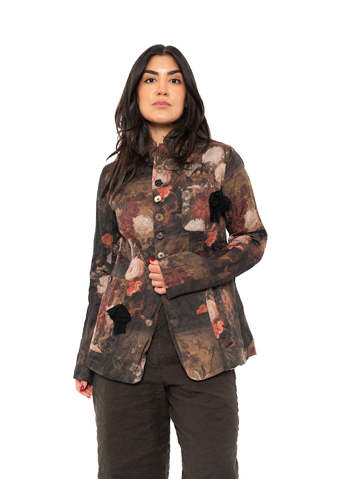 FLORAL PRINT TAILORED JACKET
