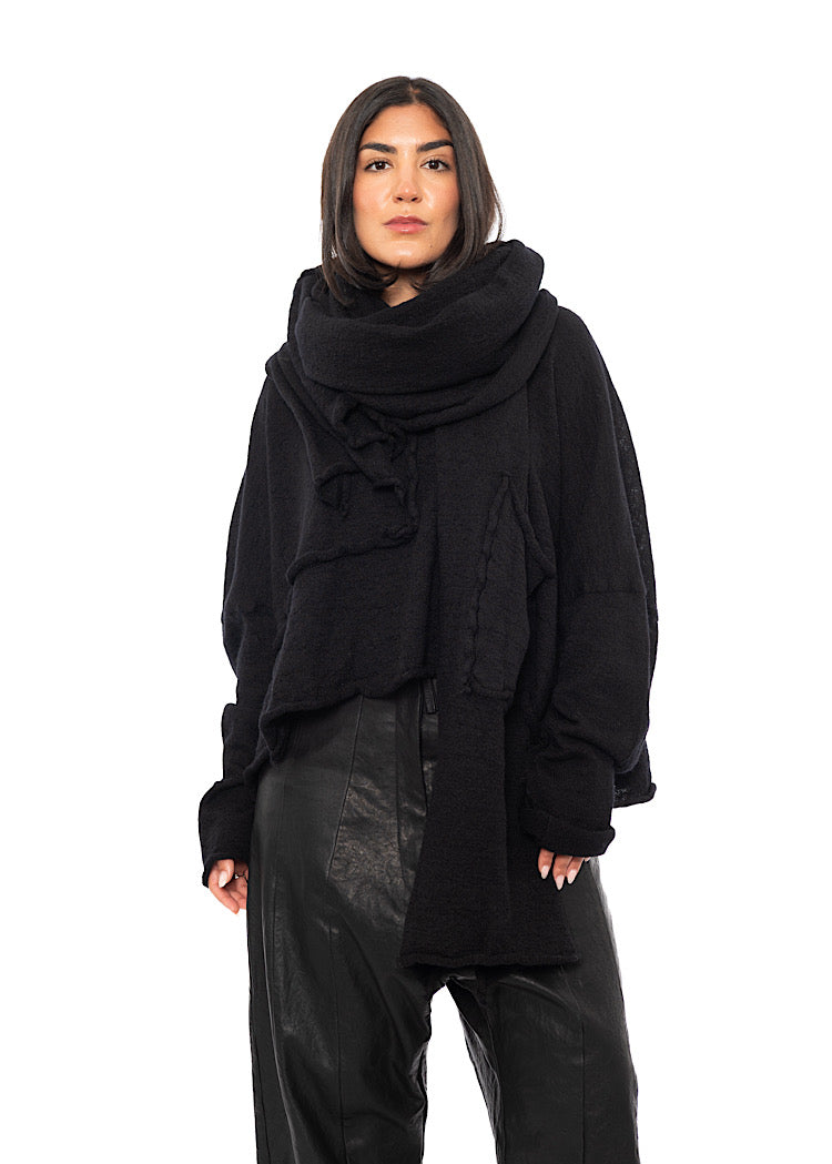 BOILED WOOL POCKET SCARF