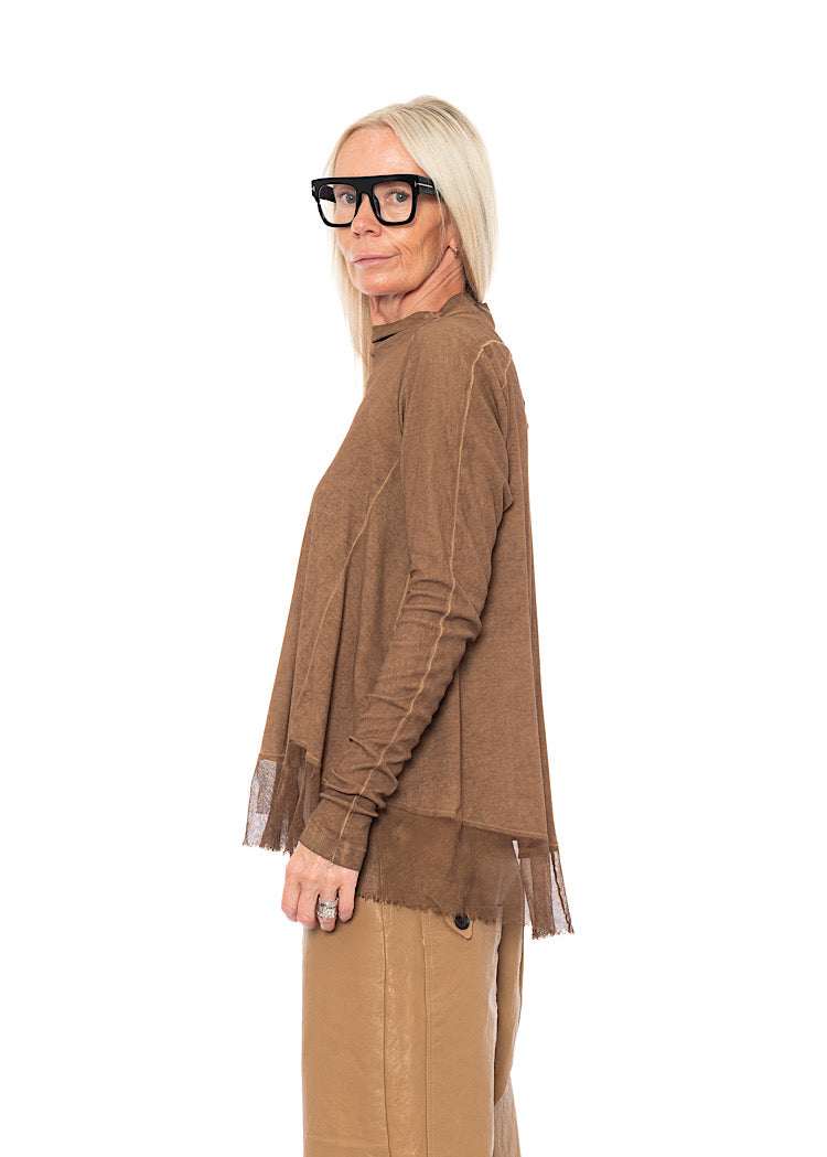 RELAXED NETTED HEM T-SHIRT