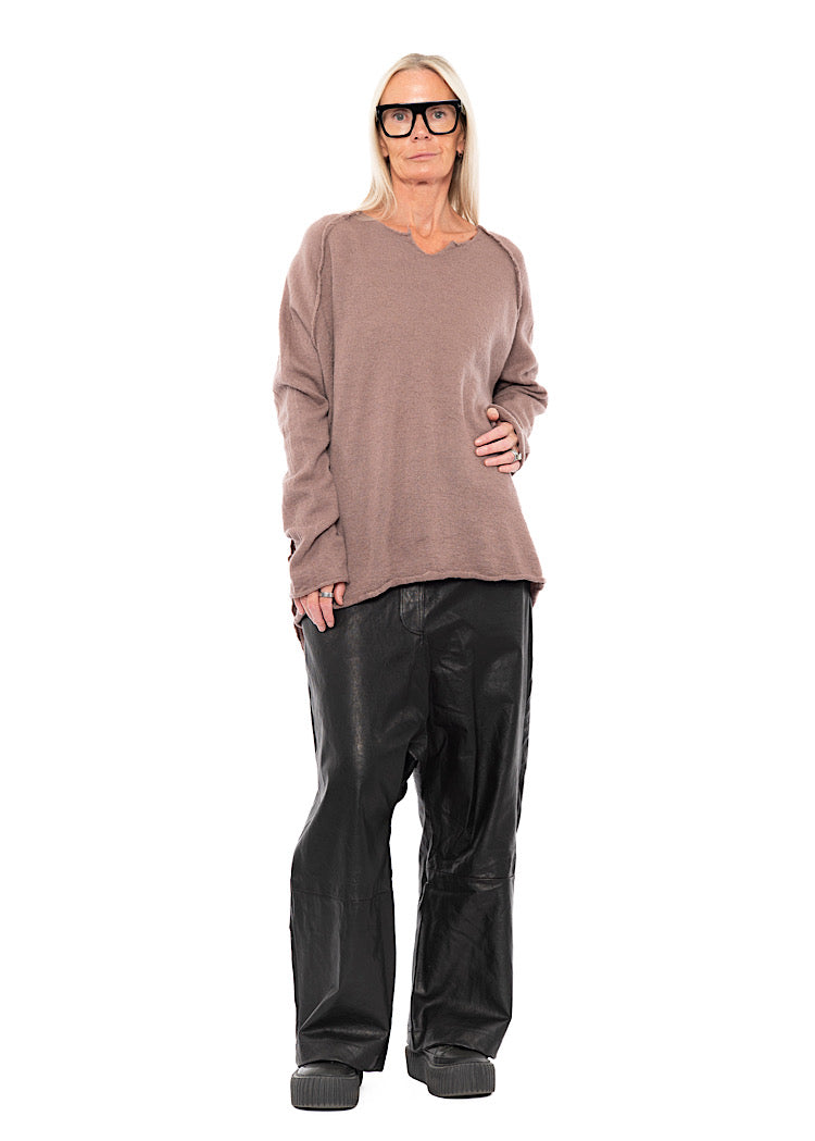 RELAXED BOILED WOOL PULLOVER