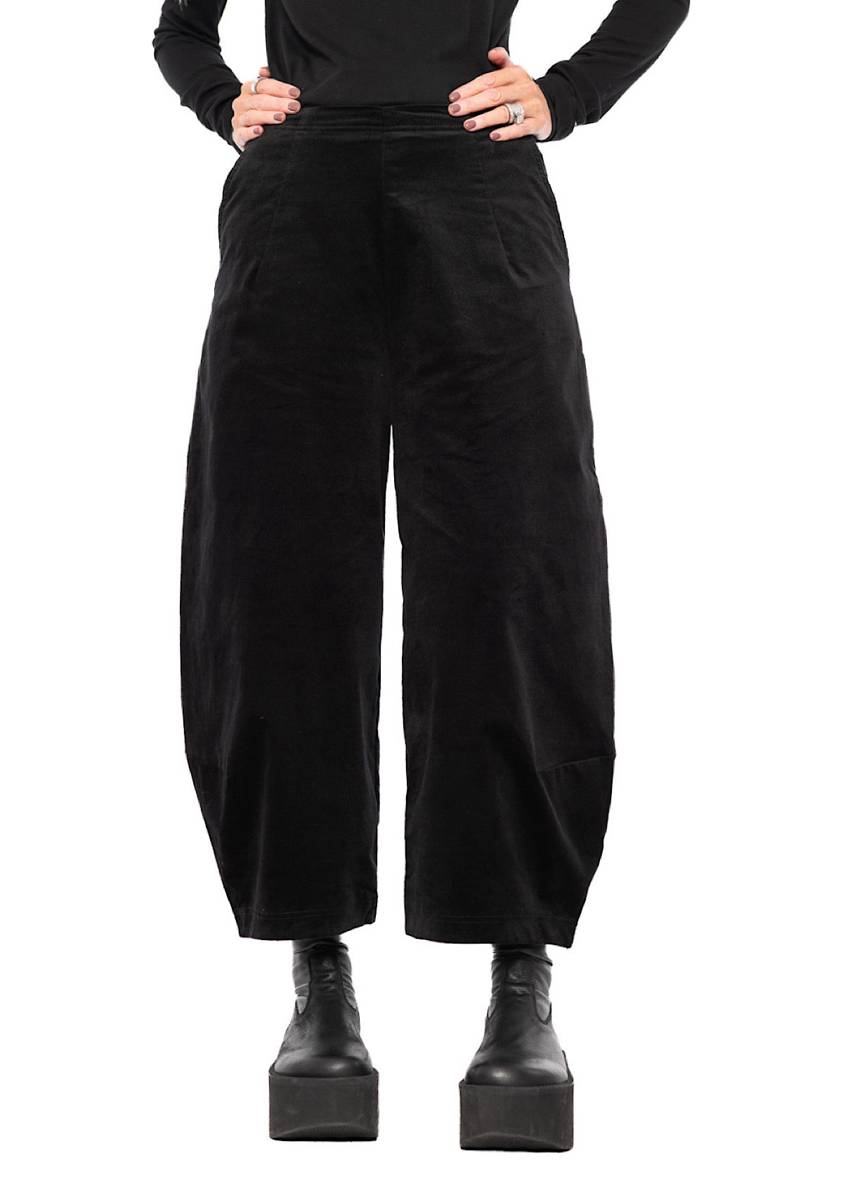STRETCH-VELVET BALLOON TROUSER