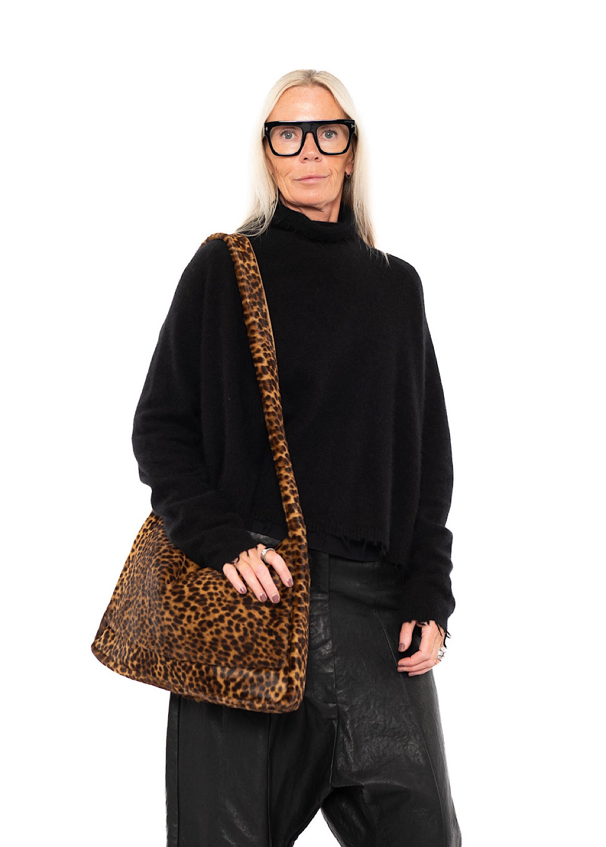 LEOPARD LEATHER CROSSBODY BAG