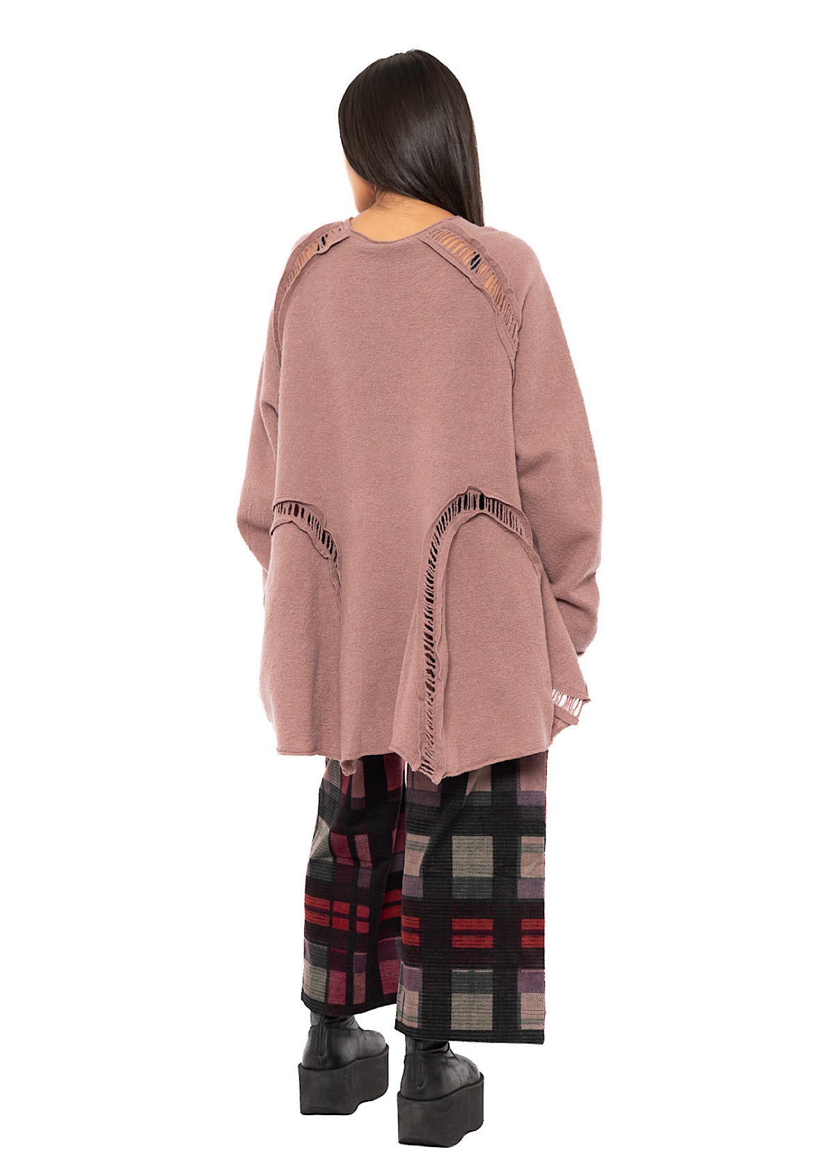 BOILED WOOL LADDER STITCH TUNIC