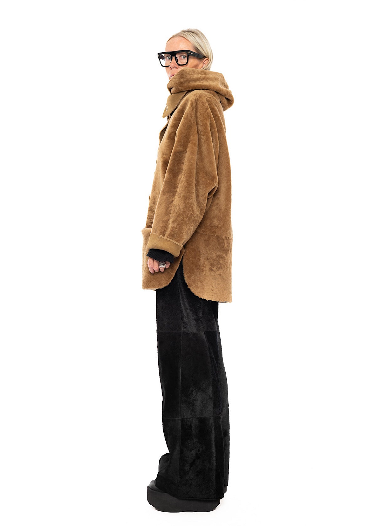 REVERSIBLE FUR HOODED JACKET
