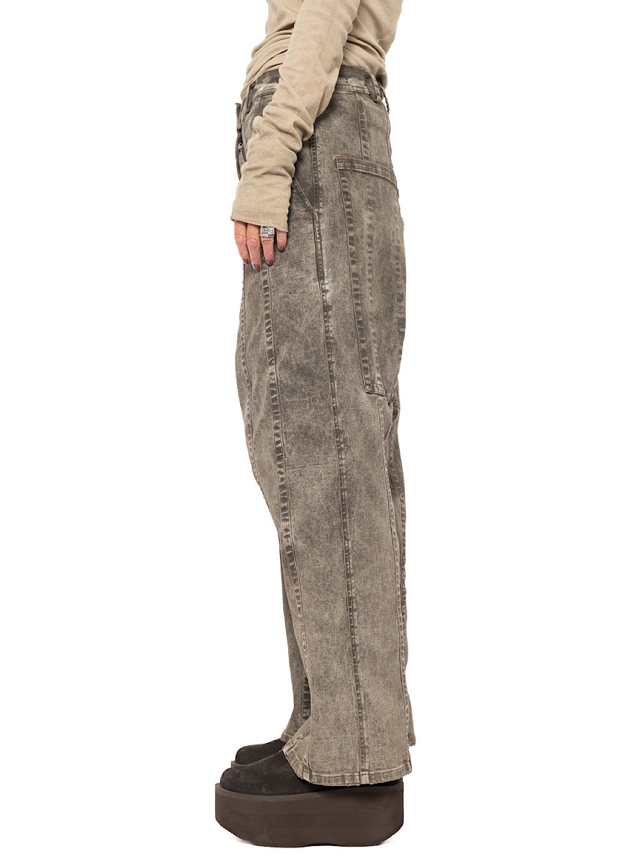 STRAIGHT-LEG DROP-CROTCH DENIM TROUSER